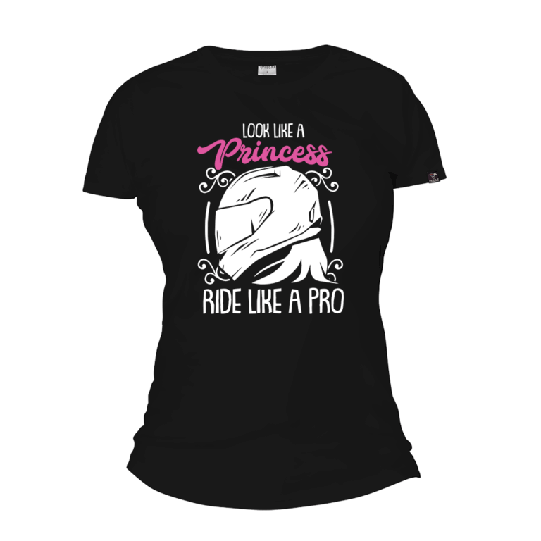 Zenska moto majica look like a princess ride like a pro pegaz shop