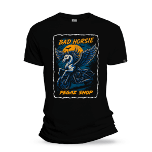 Muska moto majica Bad horsie pegaz shop