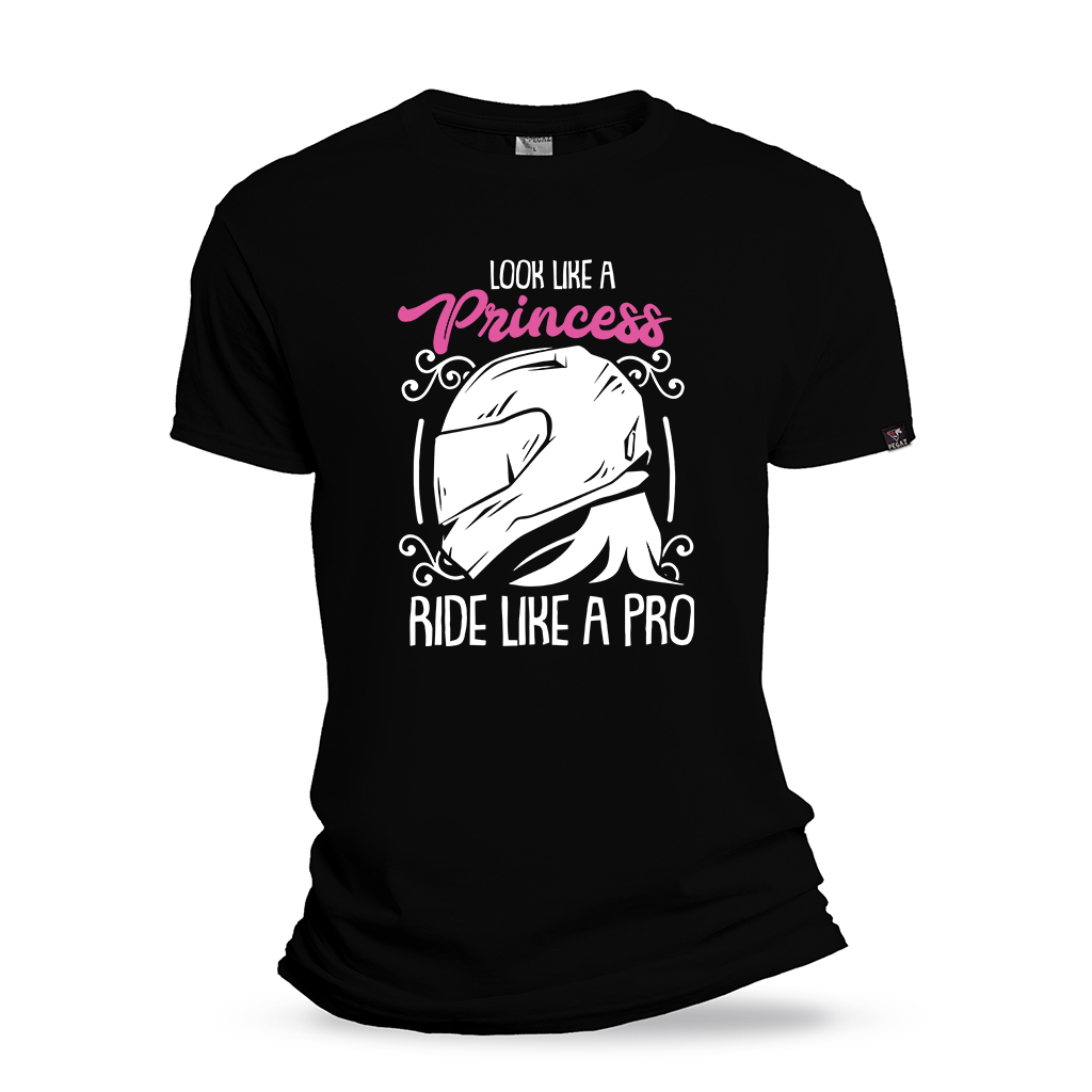 Zenska moto majica look like a princess ride like a pro pegaz shop