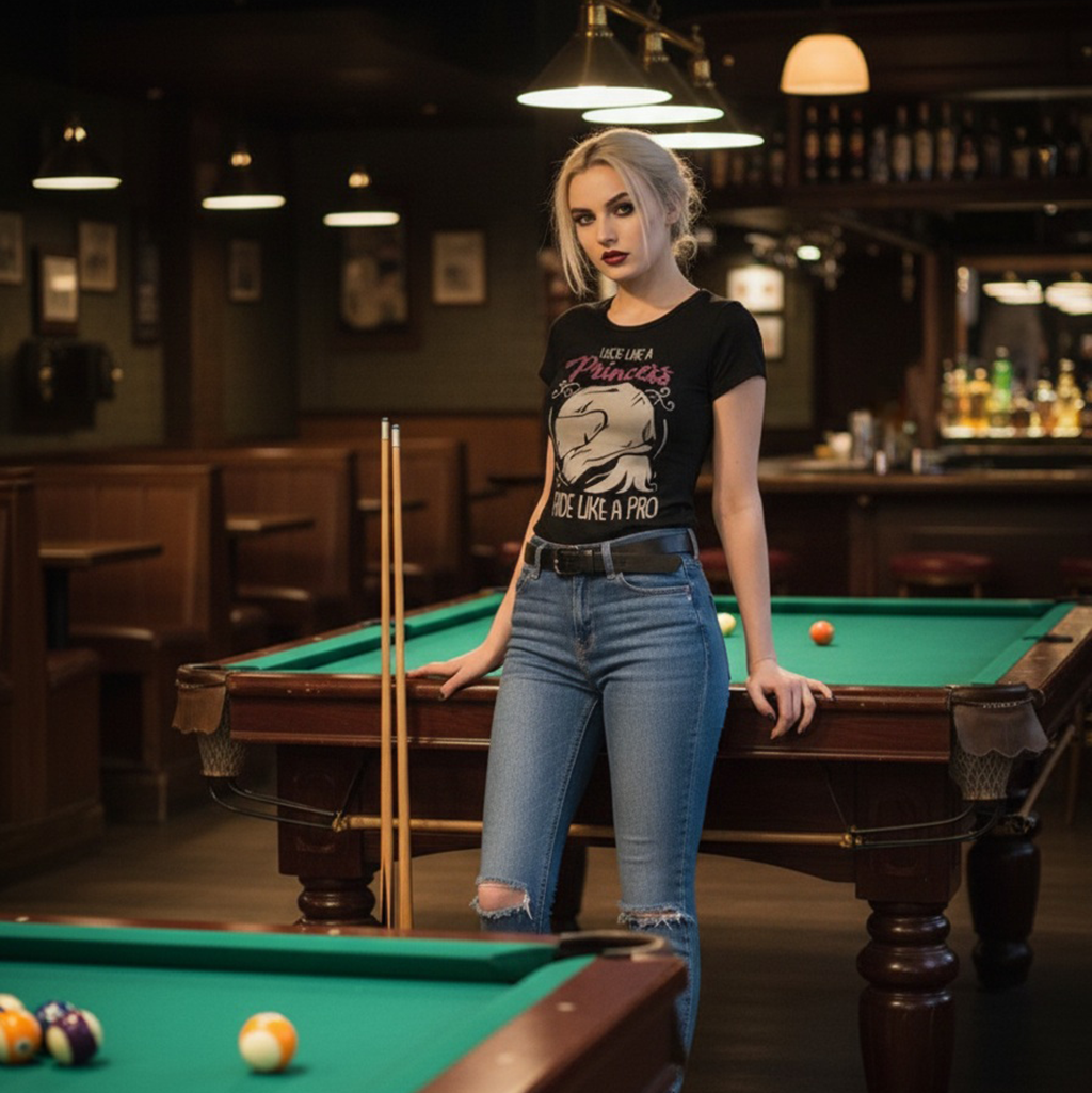 Zenska moto majica look like a princess ride like a pro pegaz shop