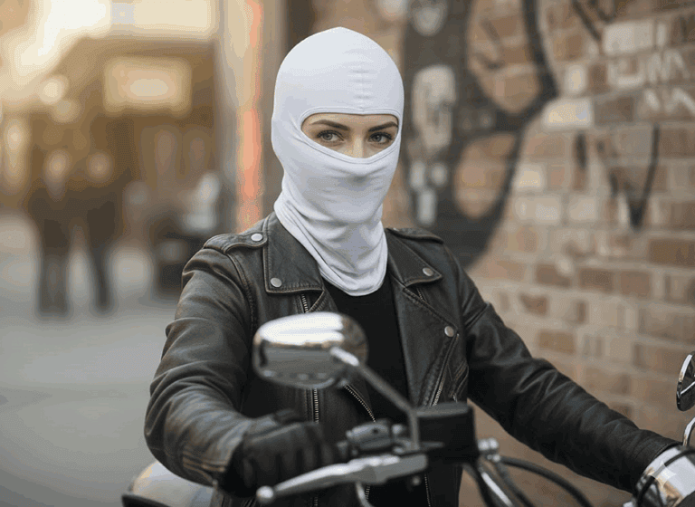 Moto potkapa bela bandana balaklava