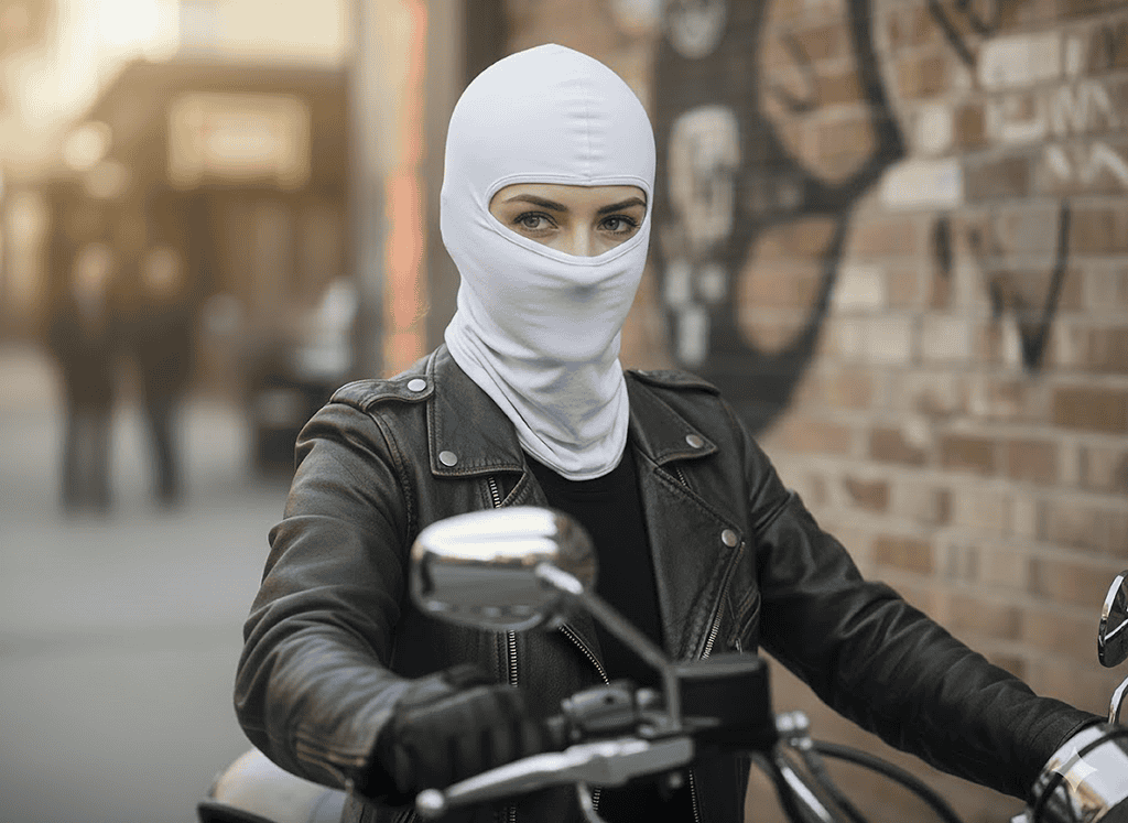 Moto potkapa bela bandana balaklava