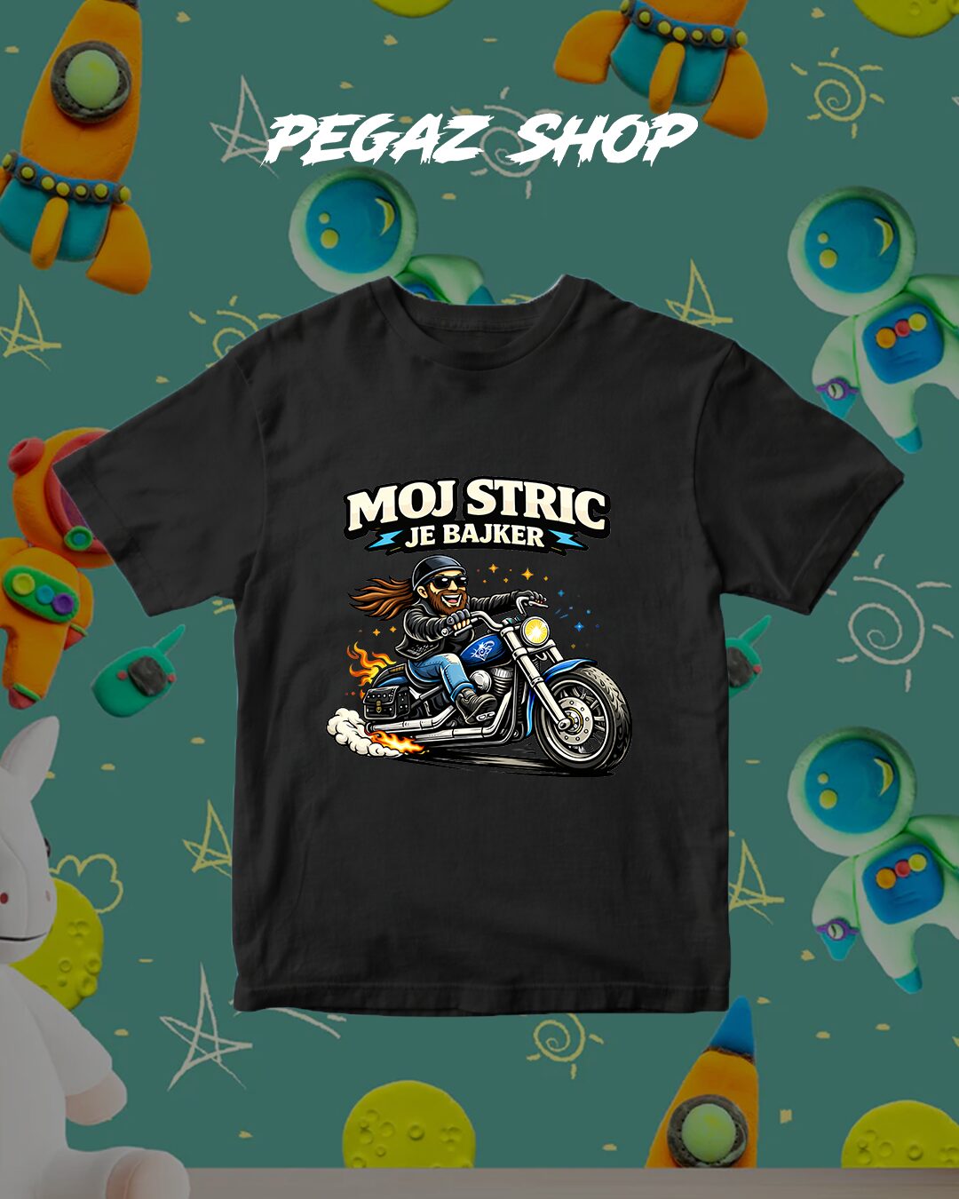 Dečija moto majica Moj Stric Je Bajker - Слика 2